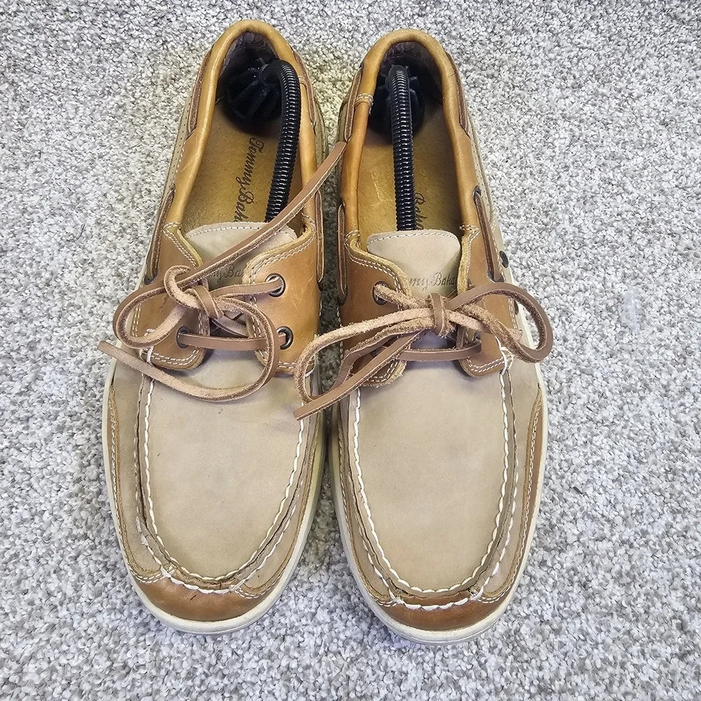 Tommy Bahama Captain‎ Mens Size 10M Leather Casual Boat Shoes Tan